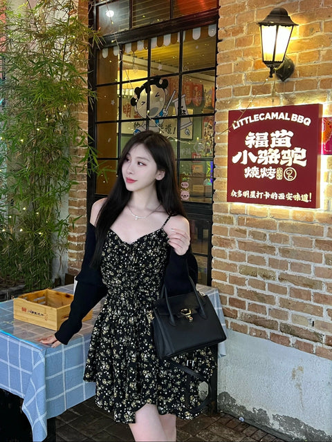 アンティークフラワーショートワンピース