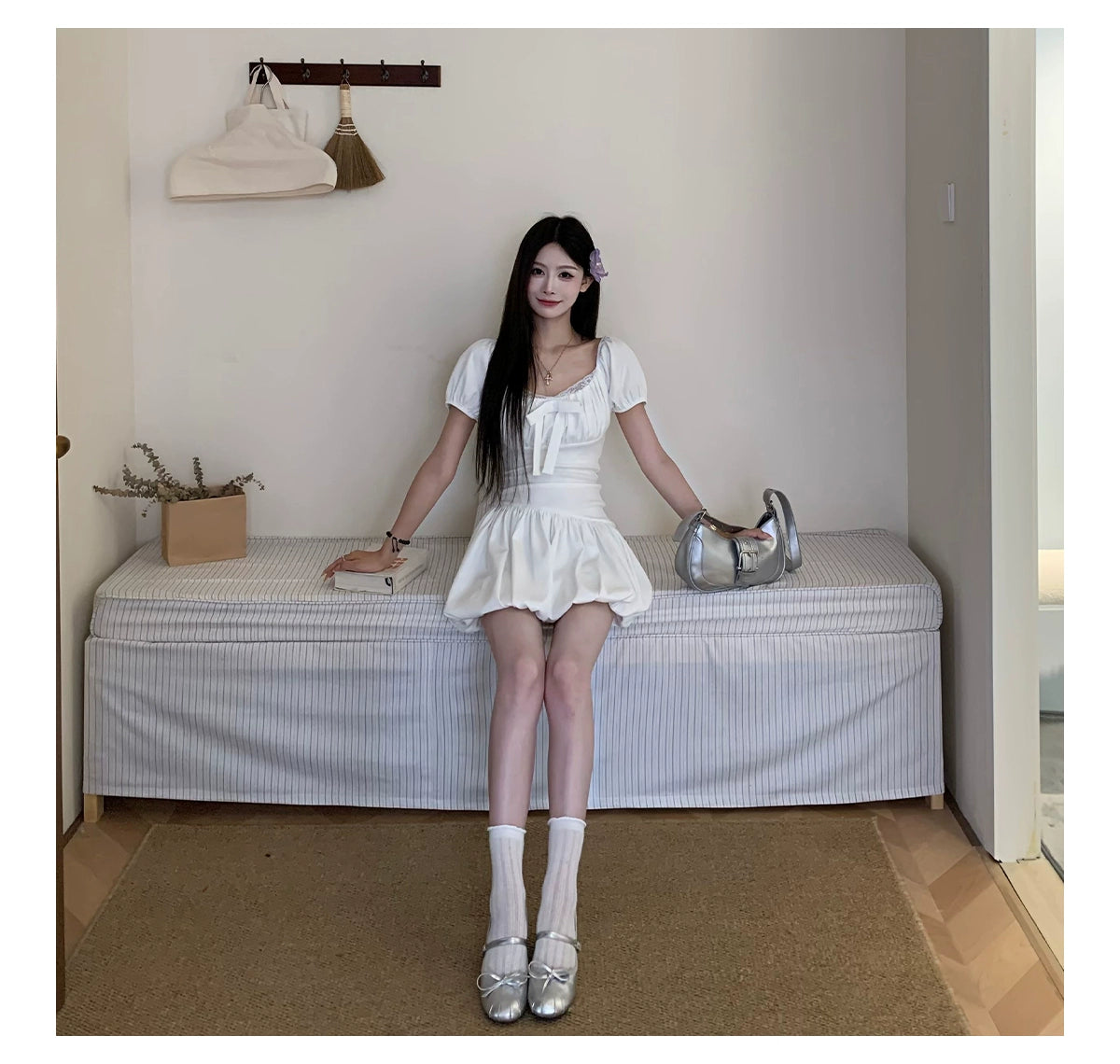 フレンチリボンミニワンピース