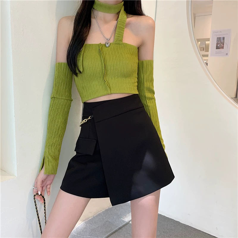 Aラインキュロットショートパンツ
