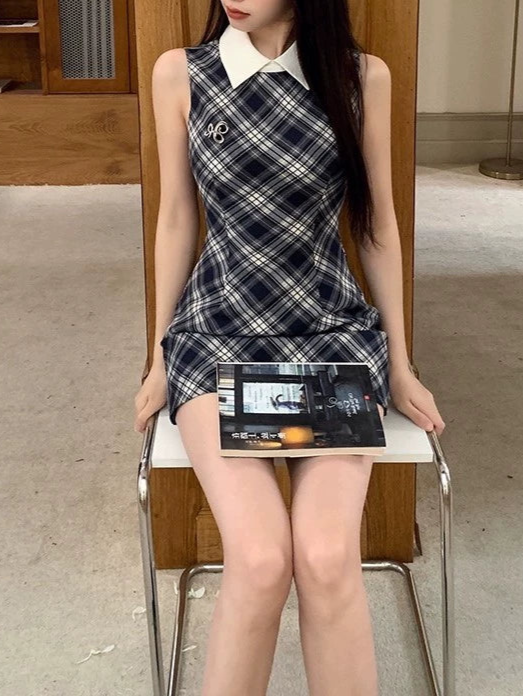 クラシックチェックミニワンピース