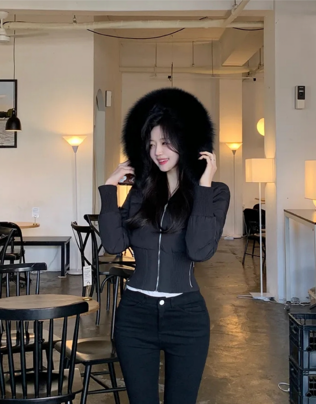 ファーショートブルゾン