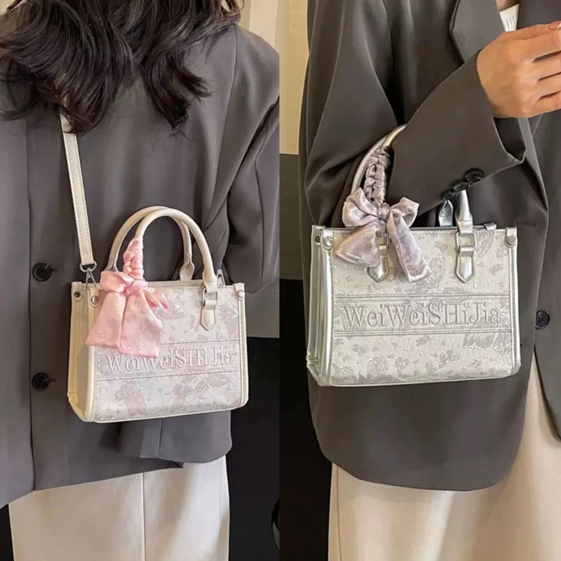 フレンチリボンミニトートショルダーバッグ – charme