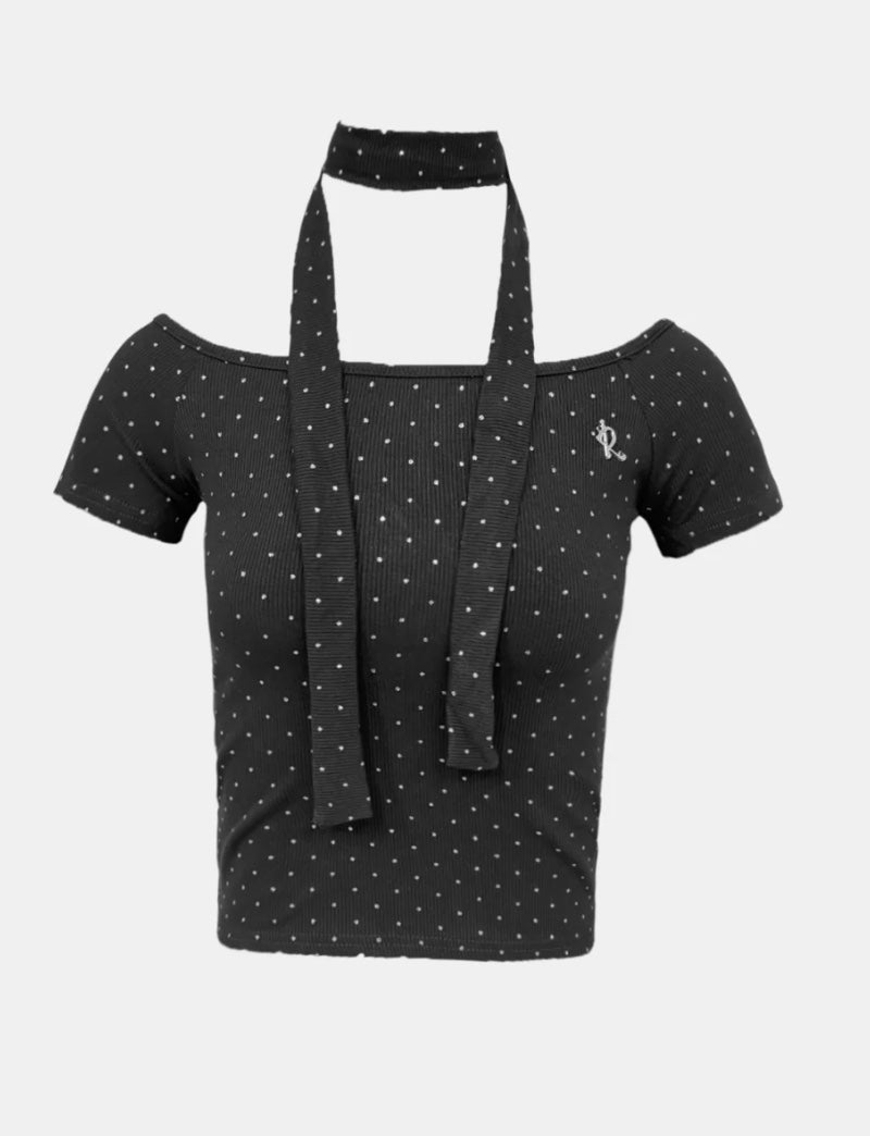 ドットオフショルダーTシャツ