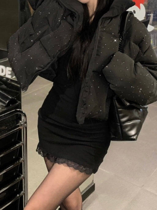 ラインストーンダウンジャケット