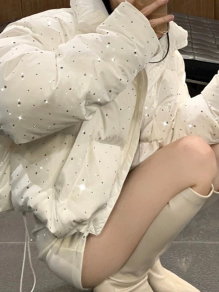 ラインストーンダウンジャケット