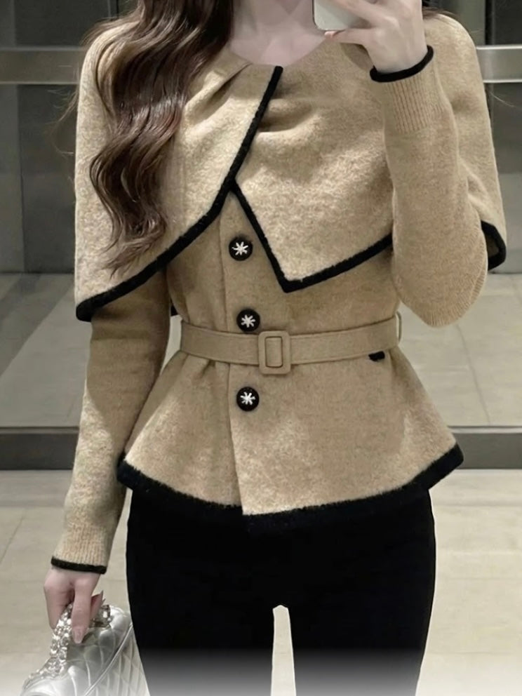 ケープペプラムコート