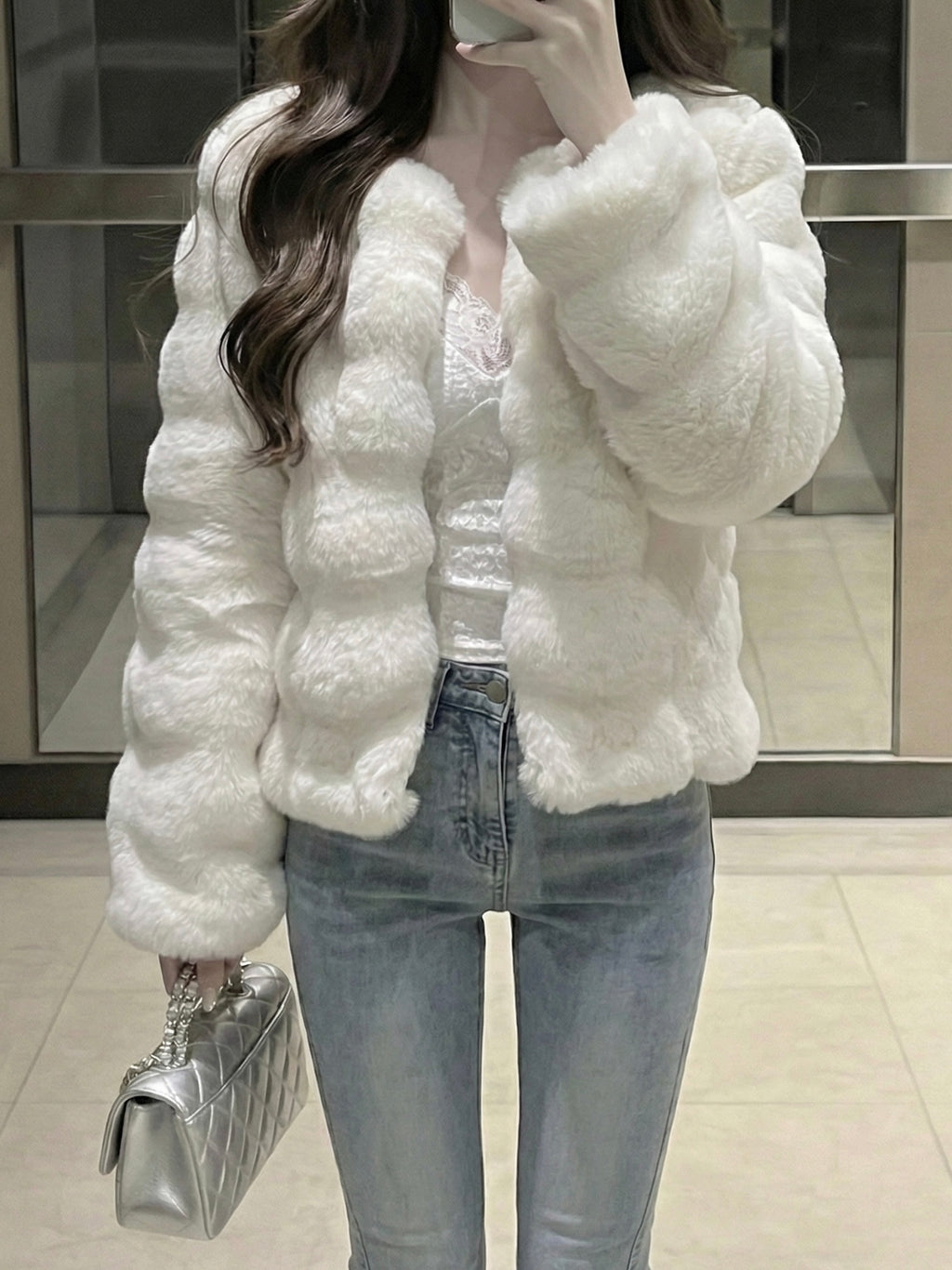 ワッフルフェイクファージャケット