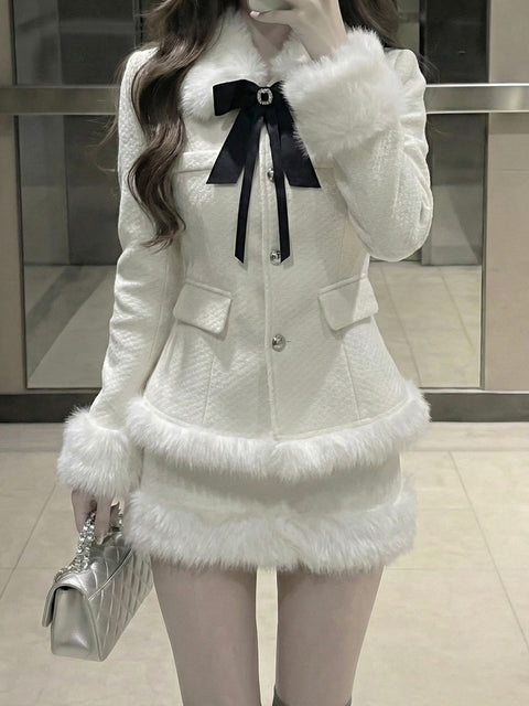 リボンファーウールライクセットアップ – charme