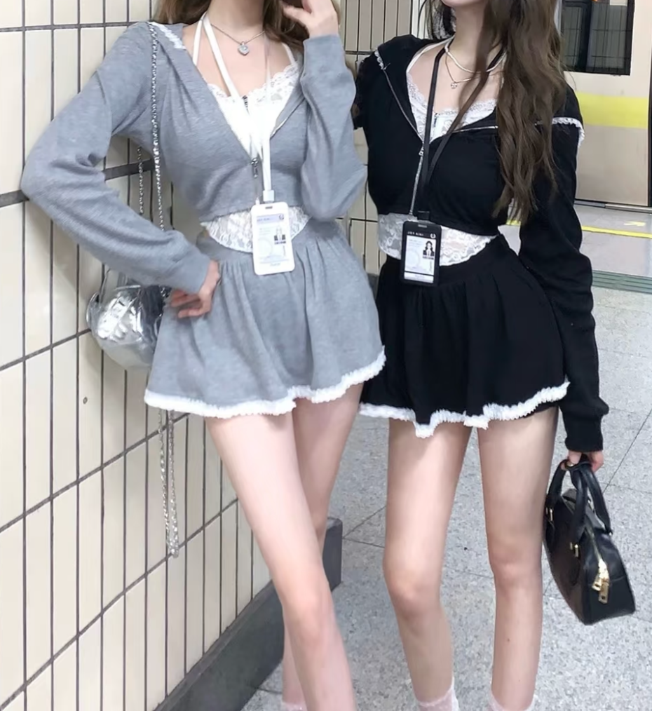 スリムレースステッチセットアップ