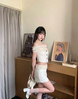 ドットレースオフショルダーセットアップ