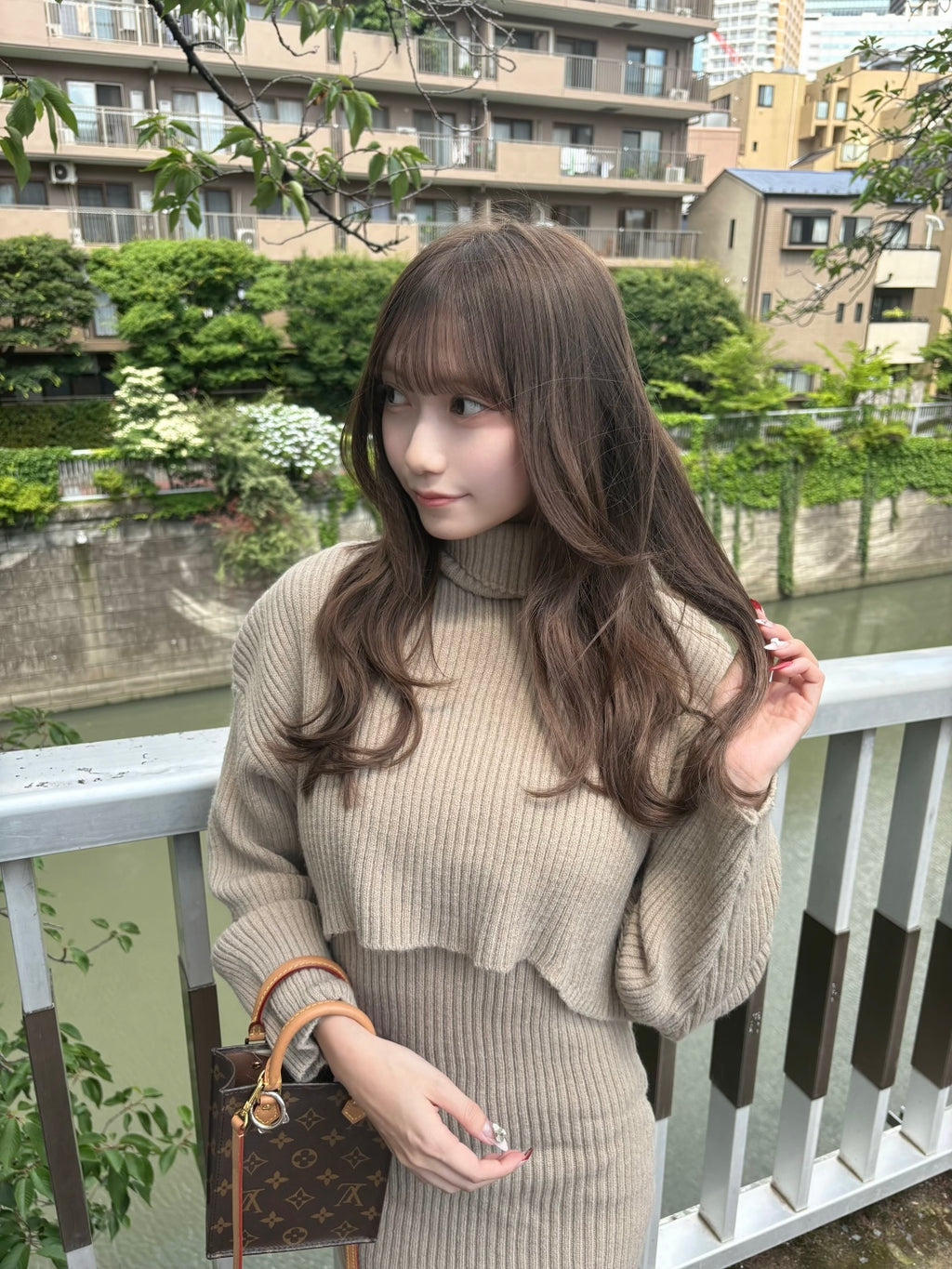 レイヤードニットミニワンピース