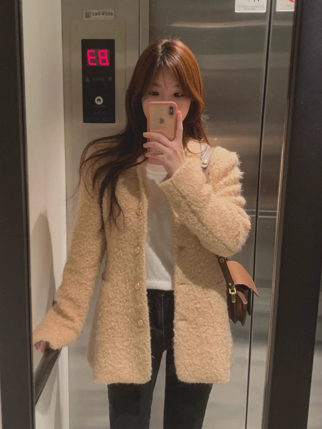 フレアシルエットウールライクジャケット