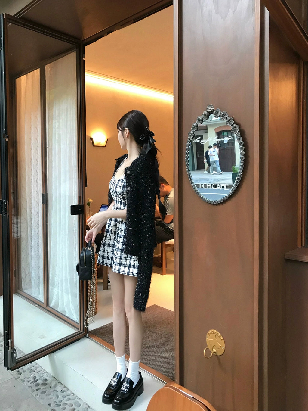 DOLCE＆GABBANA ツイード ハウンドトゥースチェック柄ワンピース ハウンドトゥースツイードワンピース – charme