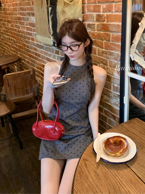 リボンドットミニワンピース