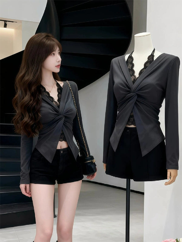 ホルターネックスリムトップス