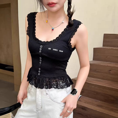 レースアンネックスリーブレストップス