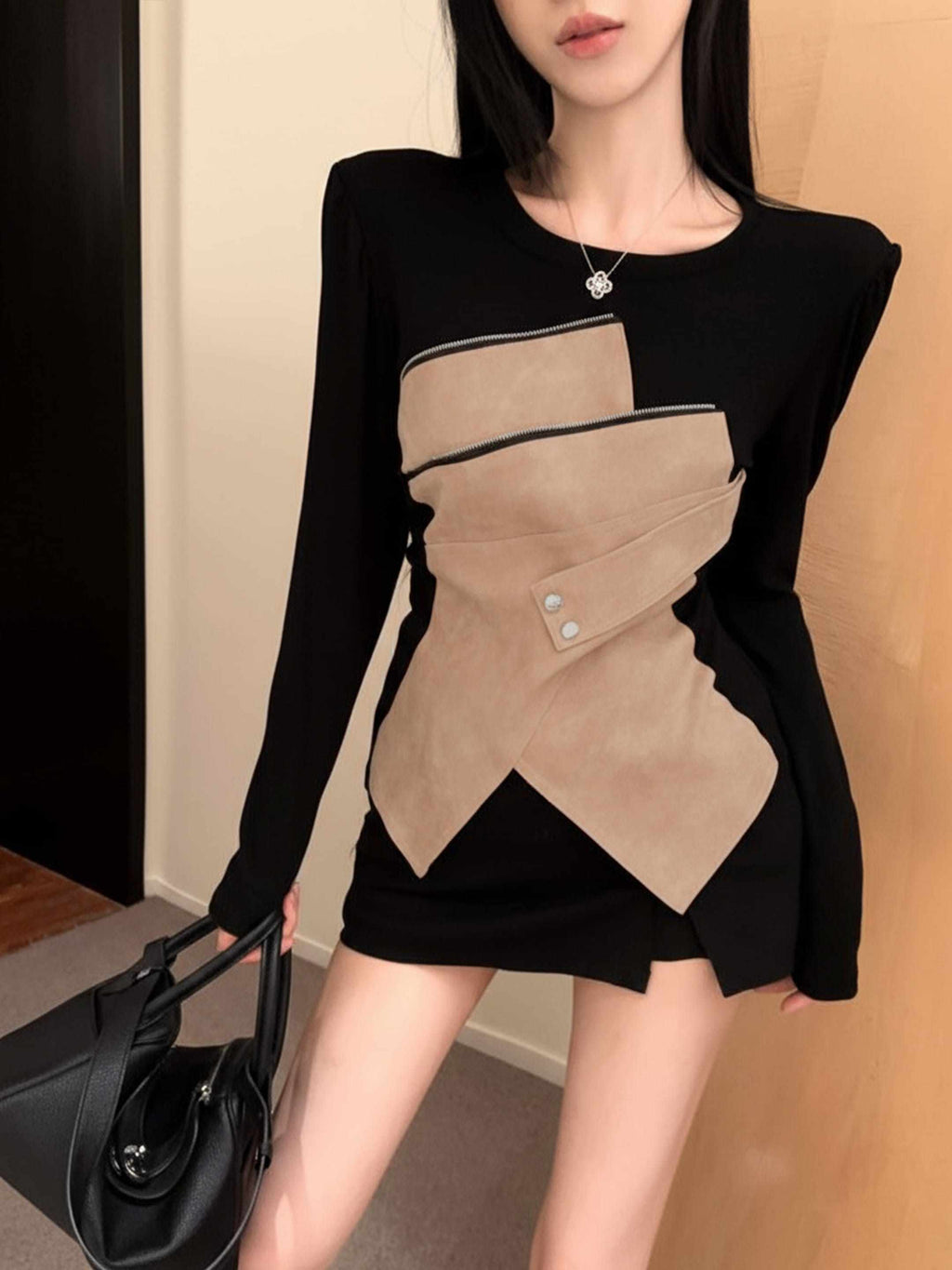 アシンメトリーコルセットトップス