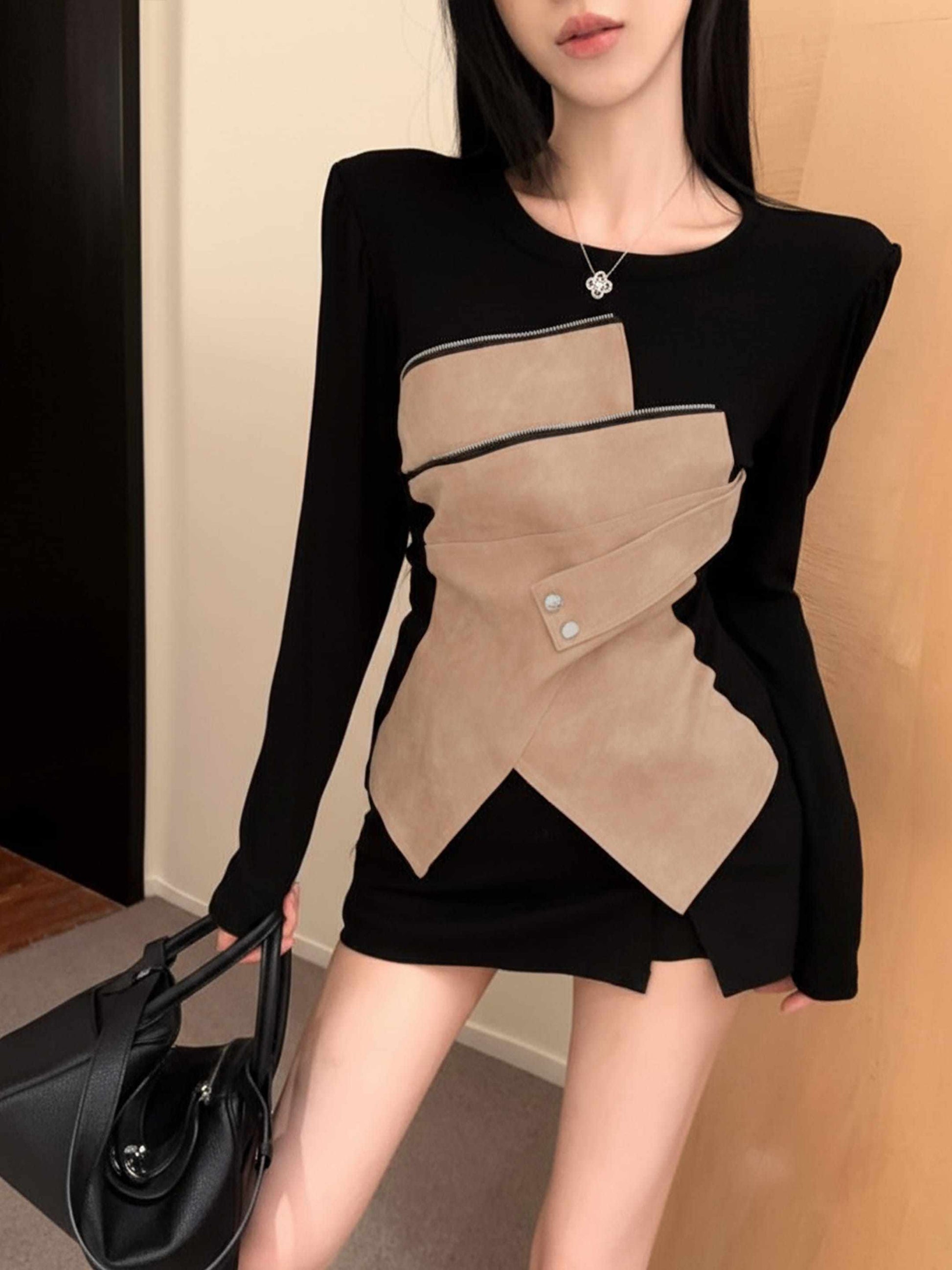 アシンメトリーコルセットトップス