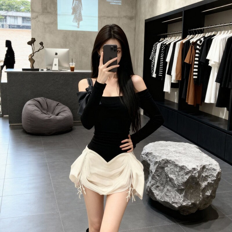 オフショルダーデザインドレス