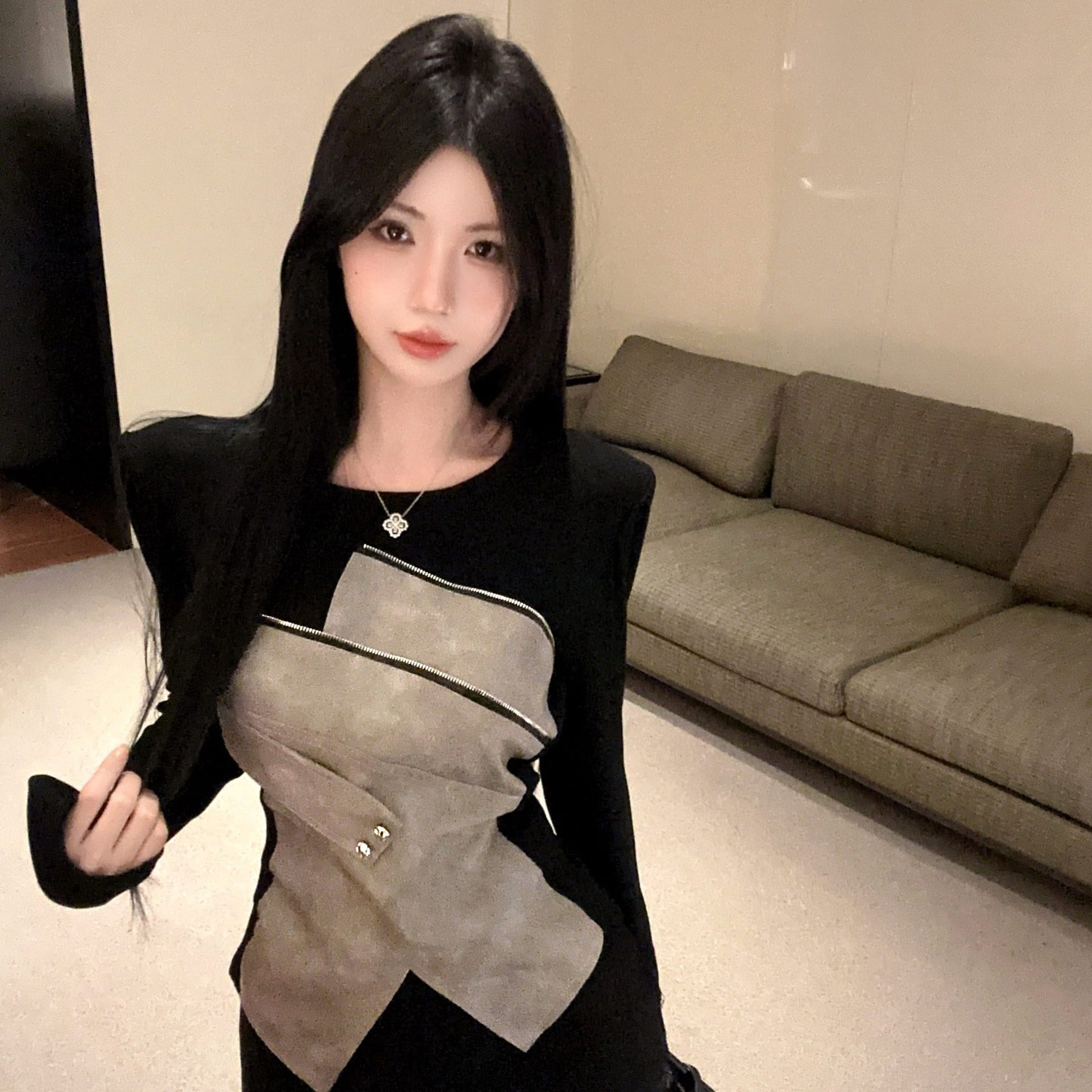 アシンメトリーコルセットトップス