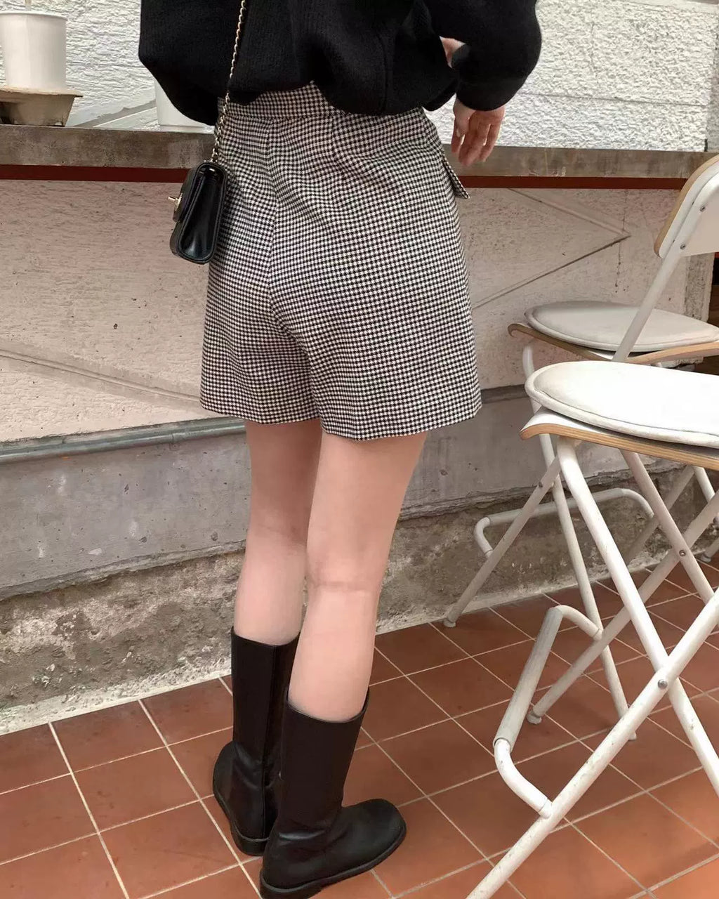 ハウンドトゥースデザインミニスカート