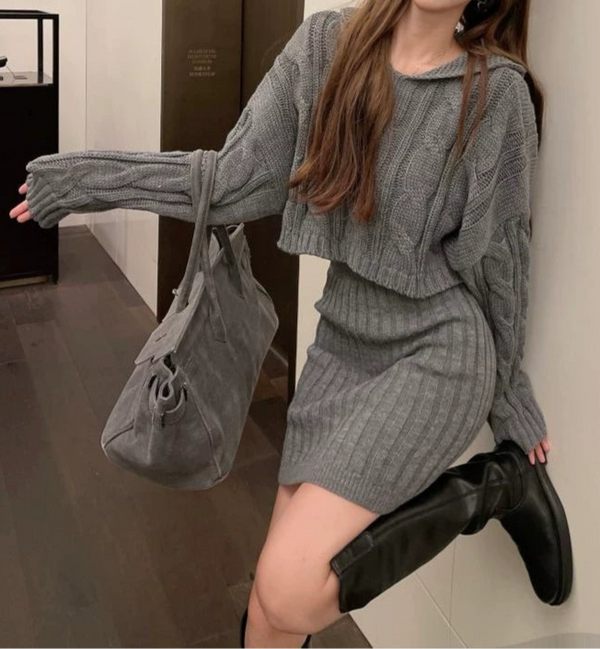ケーブルニットフードセットアップ – charme