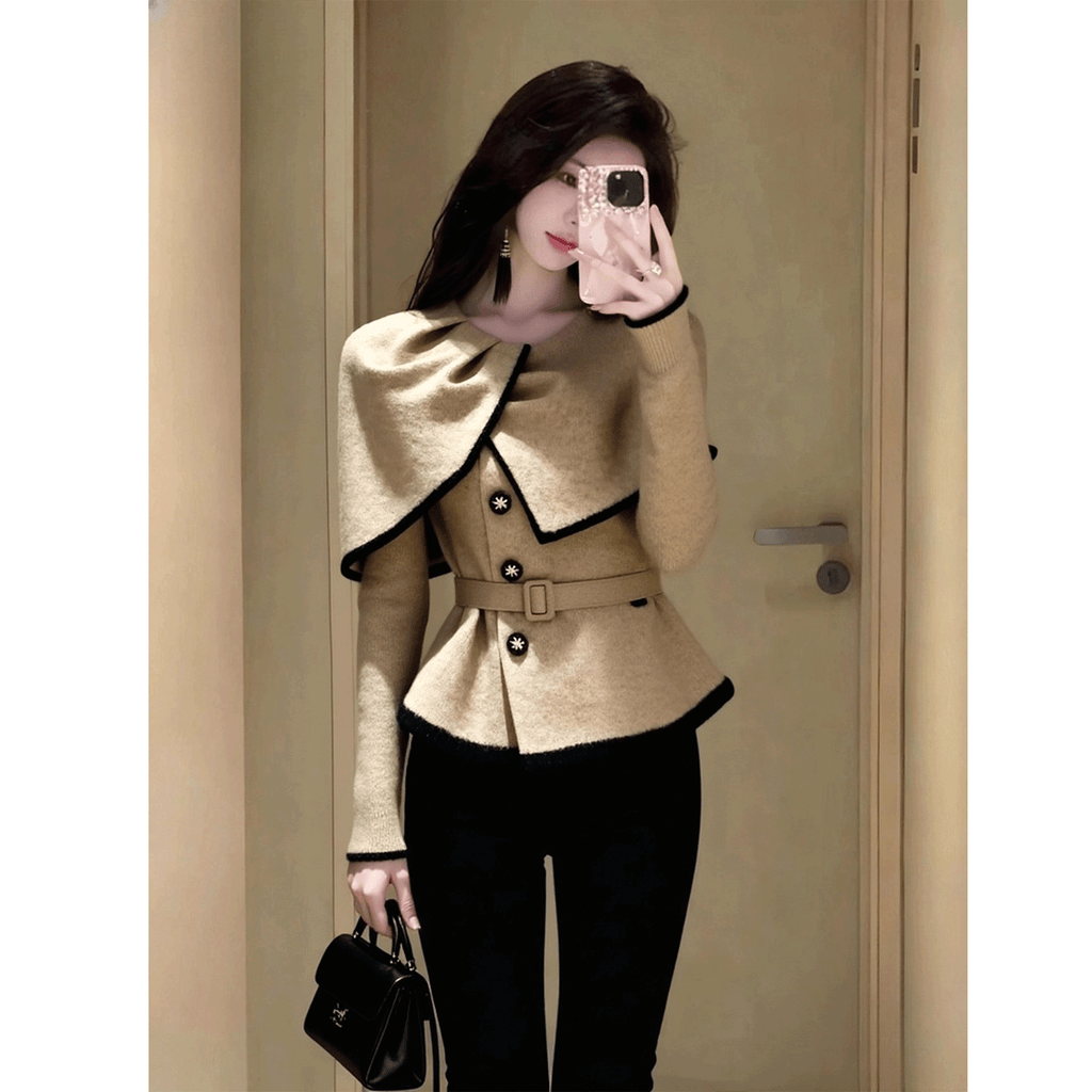 ケープペプラムコート