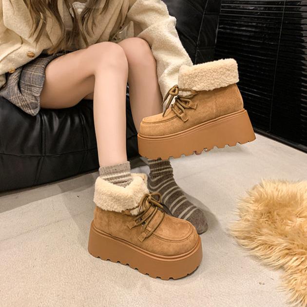 ボア厚底ムートンブーツ