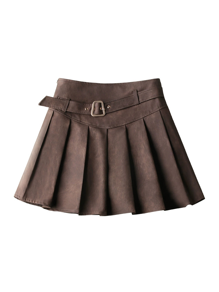ベルレザープリーツスカート