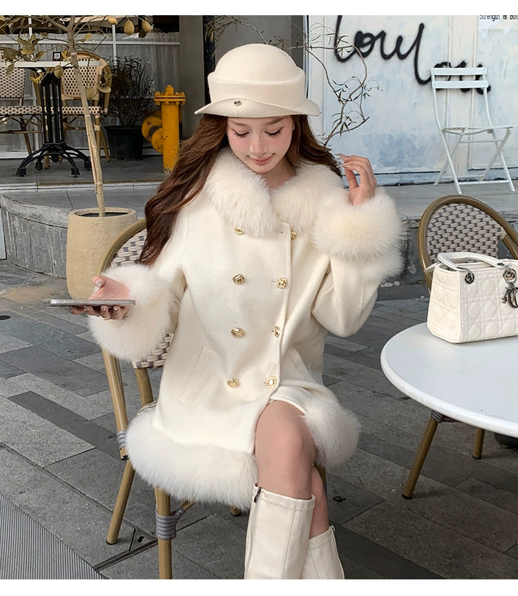 ダブルボタンファーコート