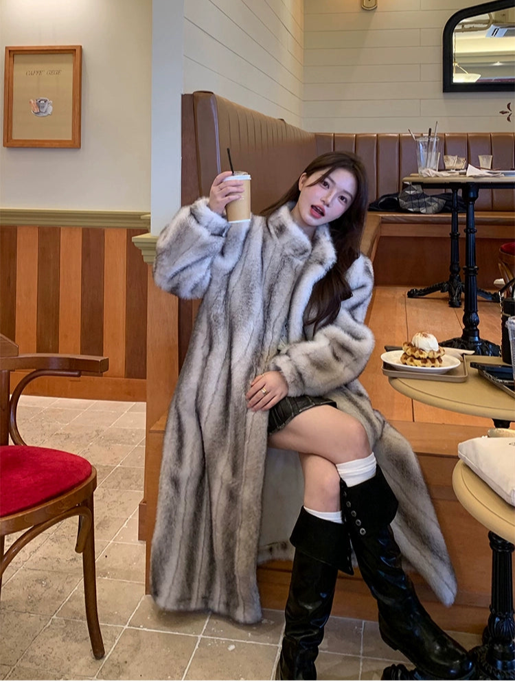 エコファーボリュームロングコート