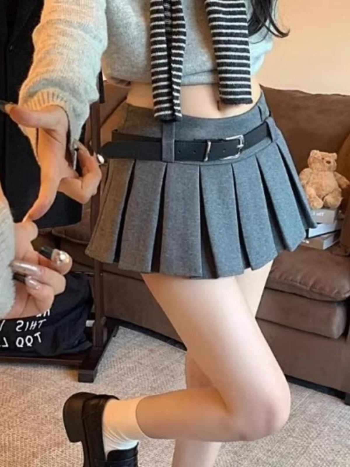 プリーツデザインショートパンツ