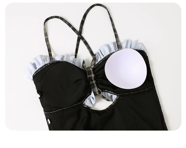 チェックフリルビキニ