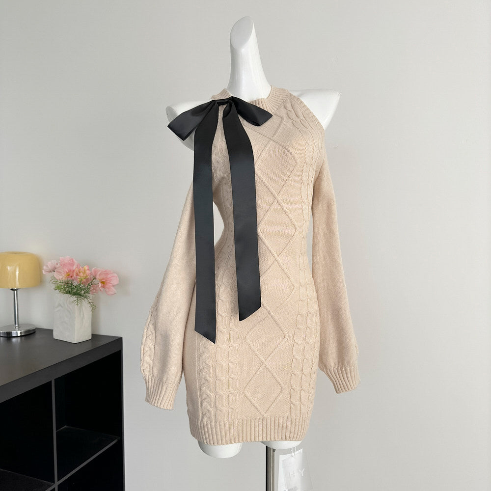 ミューズオフショルニットワンピ