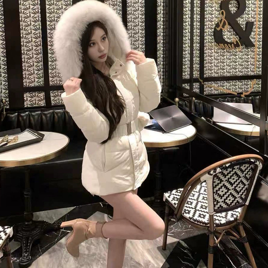 ベルトデザインファーダウンコート