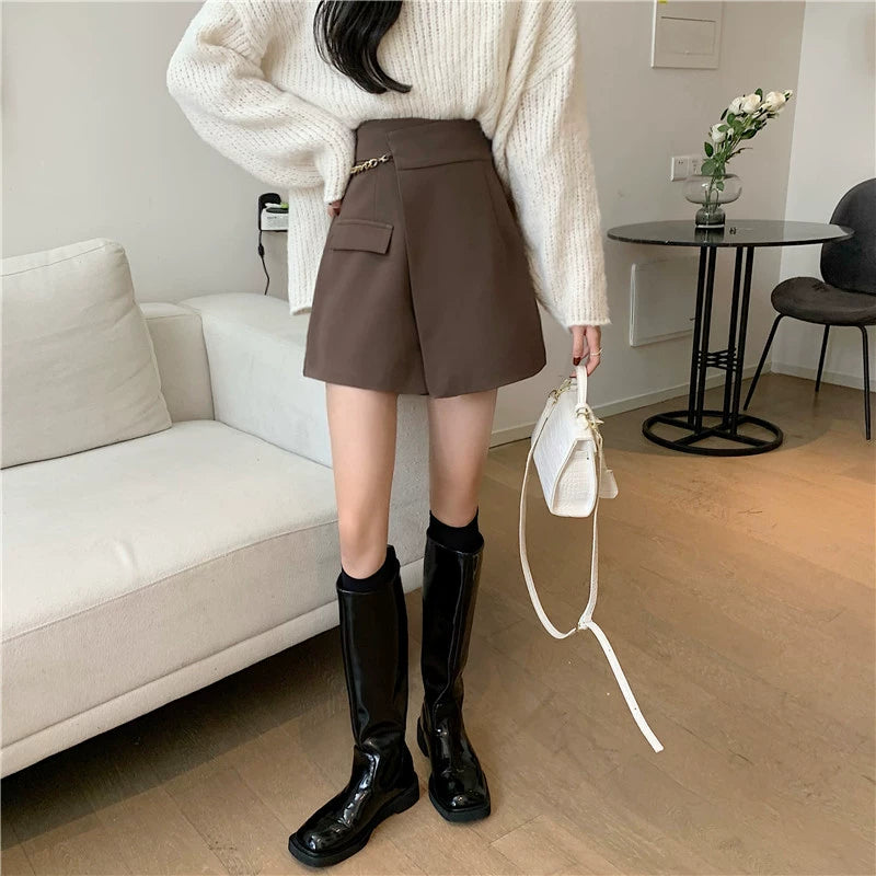 Aラインキュロットショートパンツ