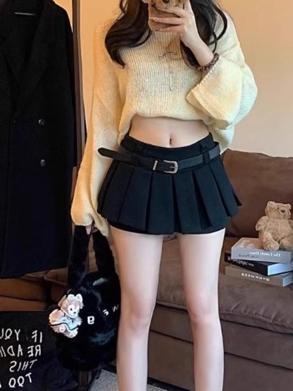 プリーツデザインショートパンツ