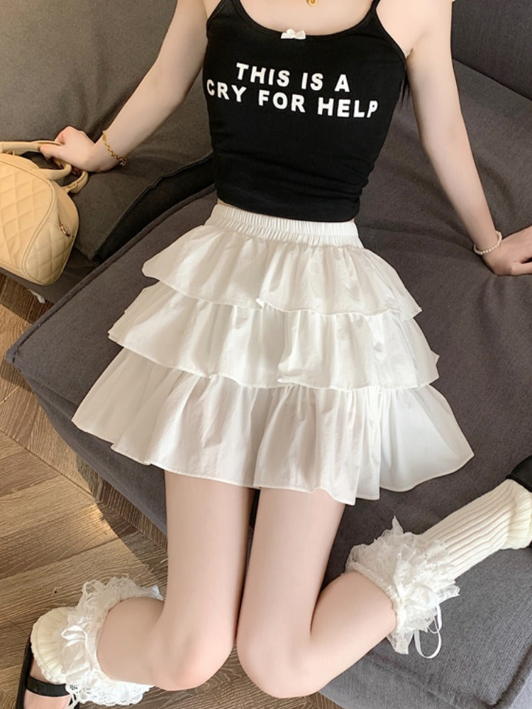 フレンチフリルミニスカートパンツ