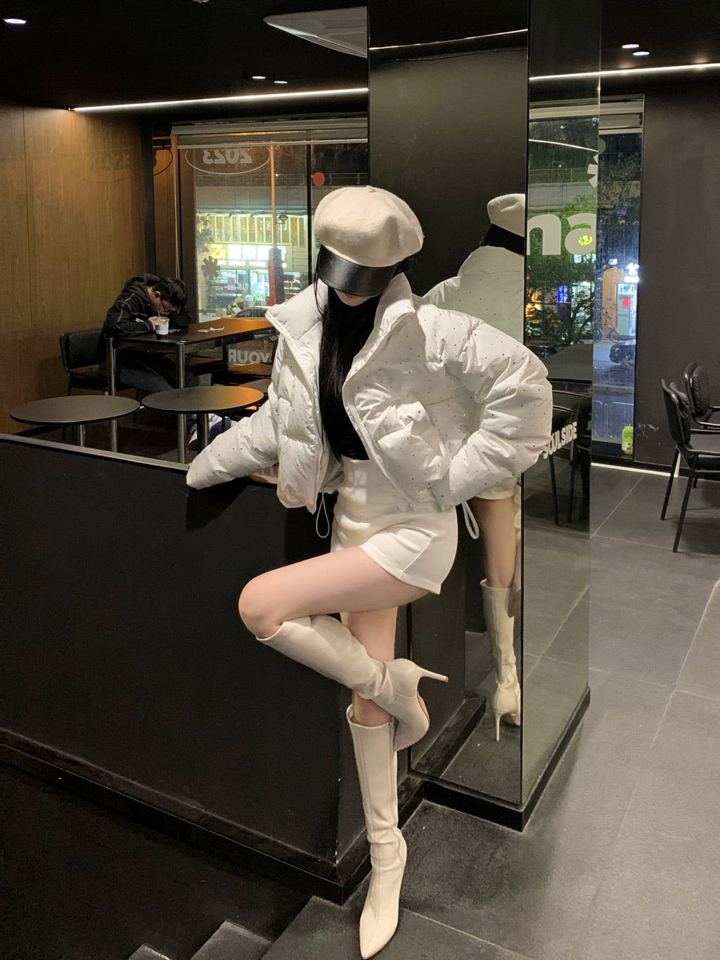 Admiral⭐️ (M)レディースジャケット サイドライン ハイネック 伸縮性 サイドラインハイネックトラックジャケット 長袖 ネイビー