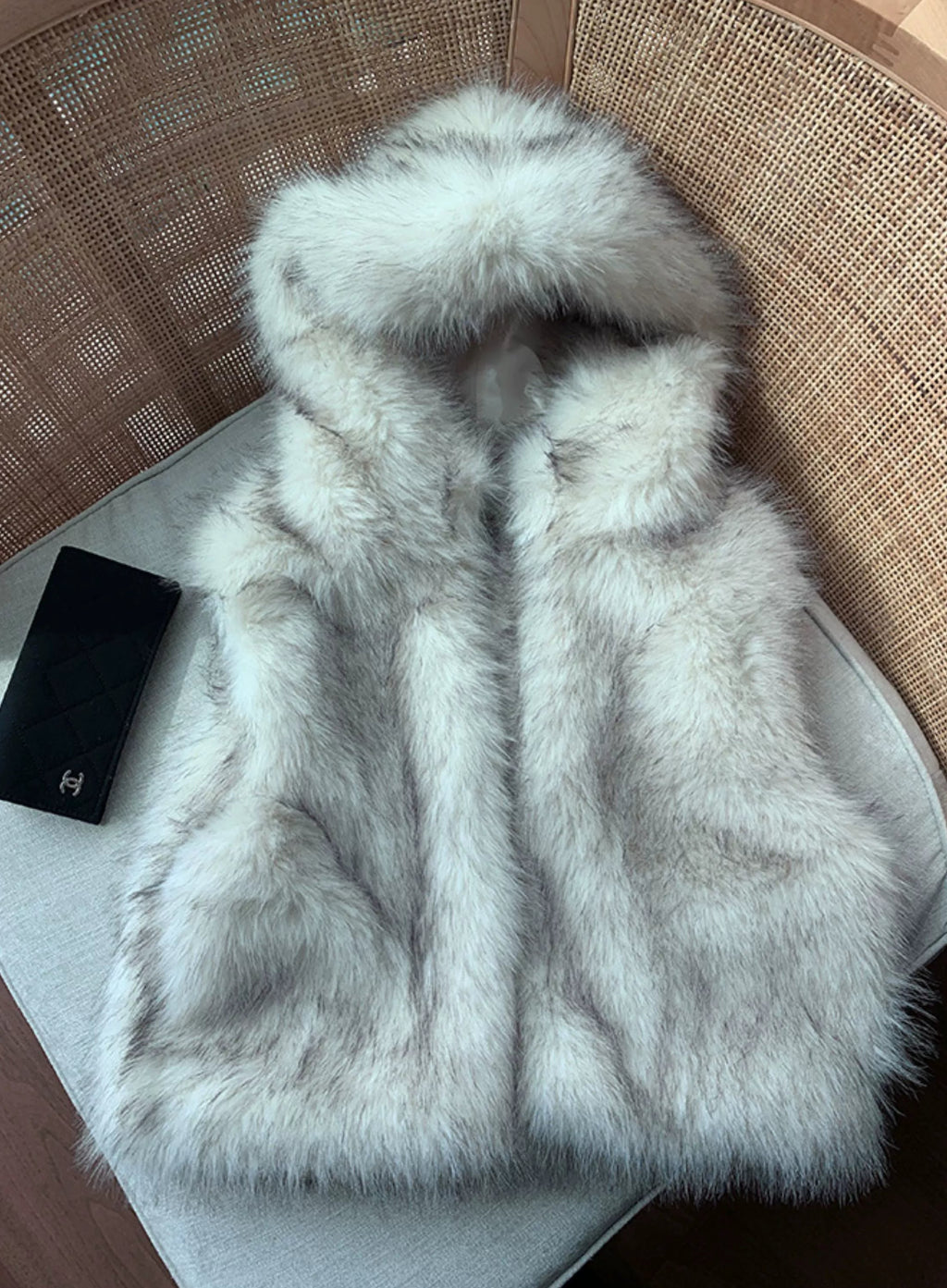 エコファーフードジップベスト