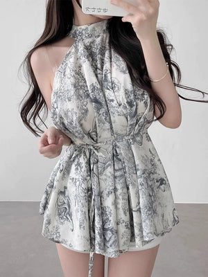 トワルドジュイホルターブラウス