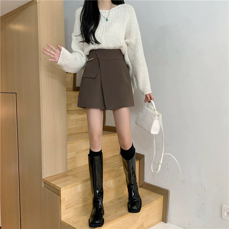 Aラインキュロットショートパンツ
