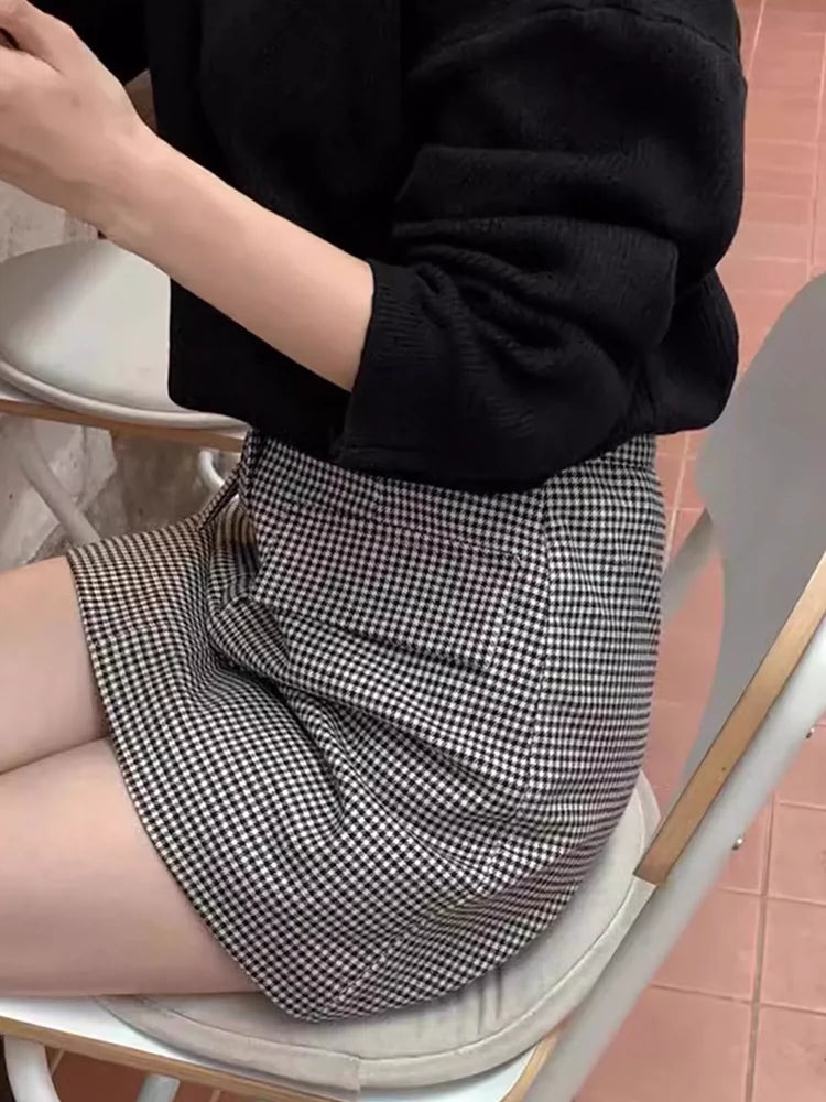 ハウンドトゥースデザインミニスカート