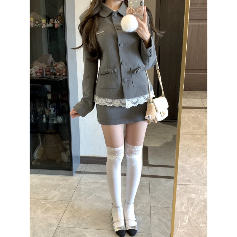 レーストリムジャケットセットアップ