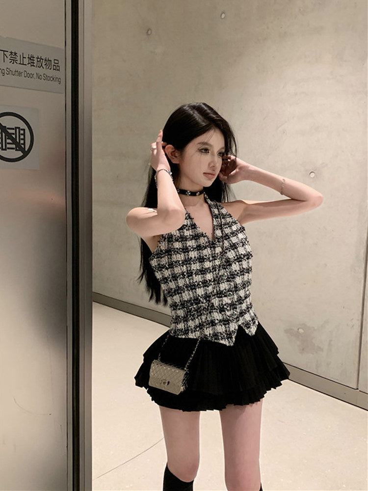 ツイードホルタートップ