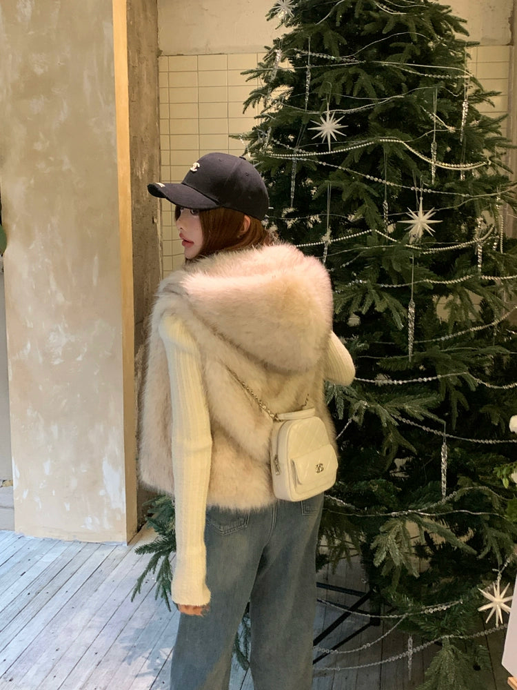 エコファーフードジップベスト