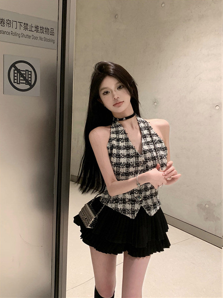 ツイードホルタートップ