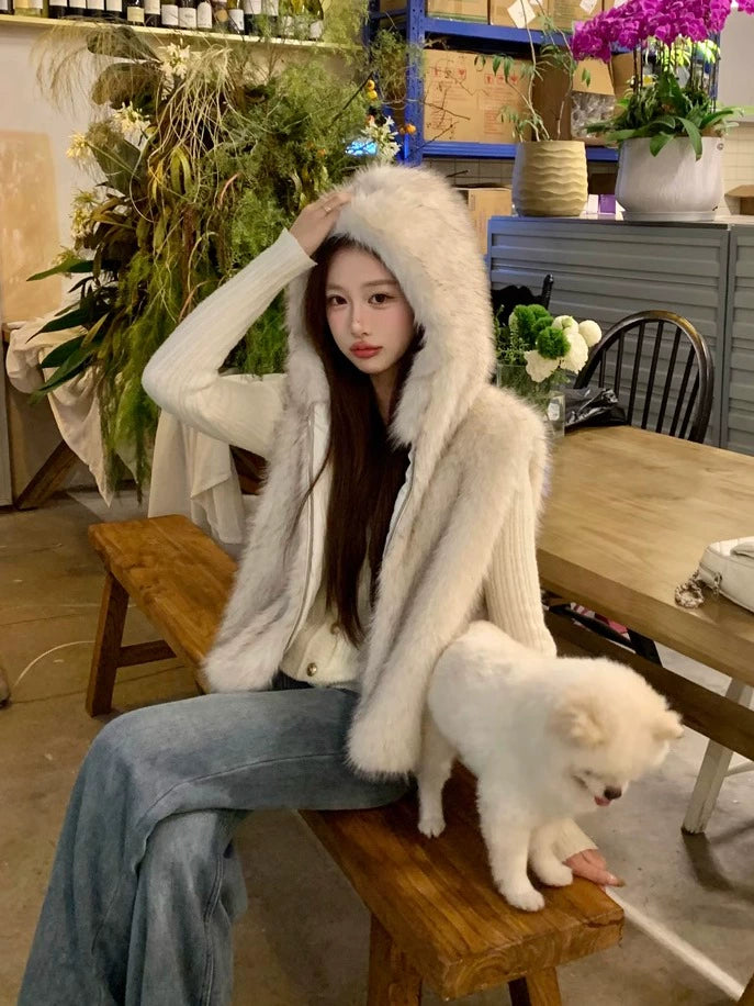 エコファーフードジップベスト