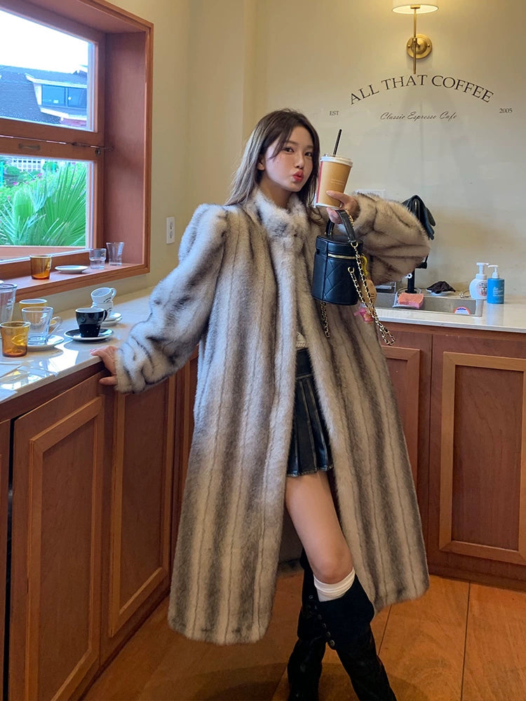 エコファーボリュームロングコート