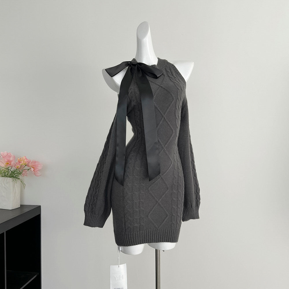 ミューズオフショルニットワンピ